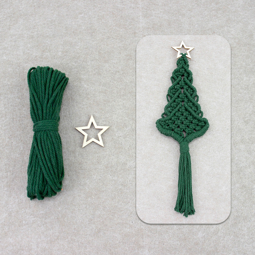Christmas Tree Weaving Kit Macrame Kit | Tassel Trunk | Car/Home Pendant | Holiday DIY Gift | Beginner-Suitable