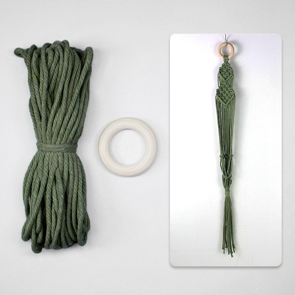 Macrame Kit Long Tassel Small Plant Hanger Weaving Kit | For Small-Medium Pots | Hanging Design | Space-Saving | Beginner-Friendly