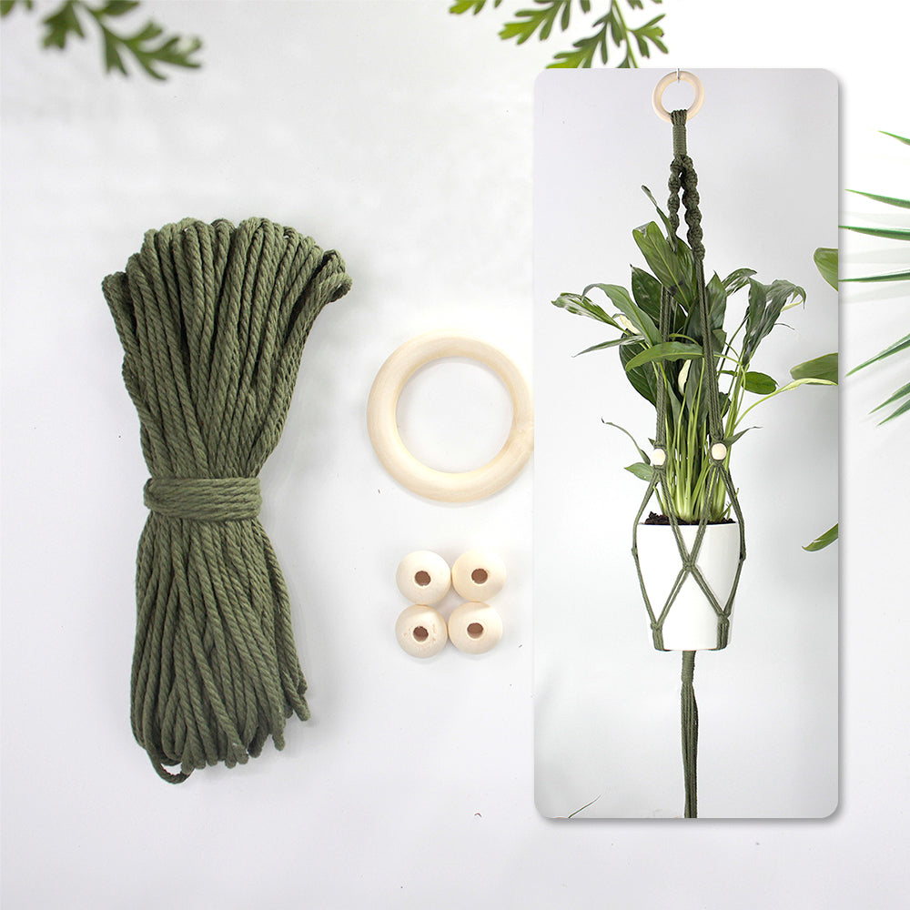 Long Tassel Plant Hanger Weaving Kit Macrame Kit | Plant Net Pocket | Hanging Storage | Handmade Gift | Beginner-Suitable