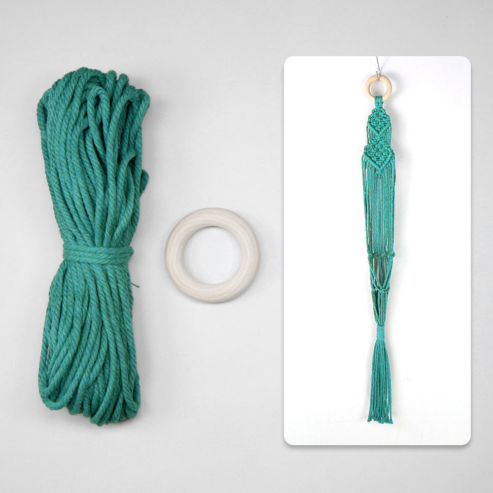 Macrame Kit Long Tassel Small Plant Hanger Weaving Kit | For Small-Medium Pots | Hanging Design | Space-Saving | Beginner-Friendly