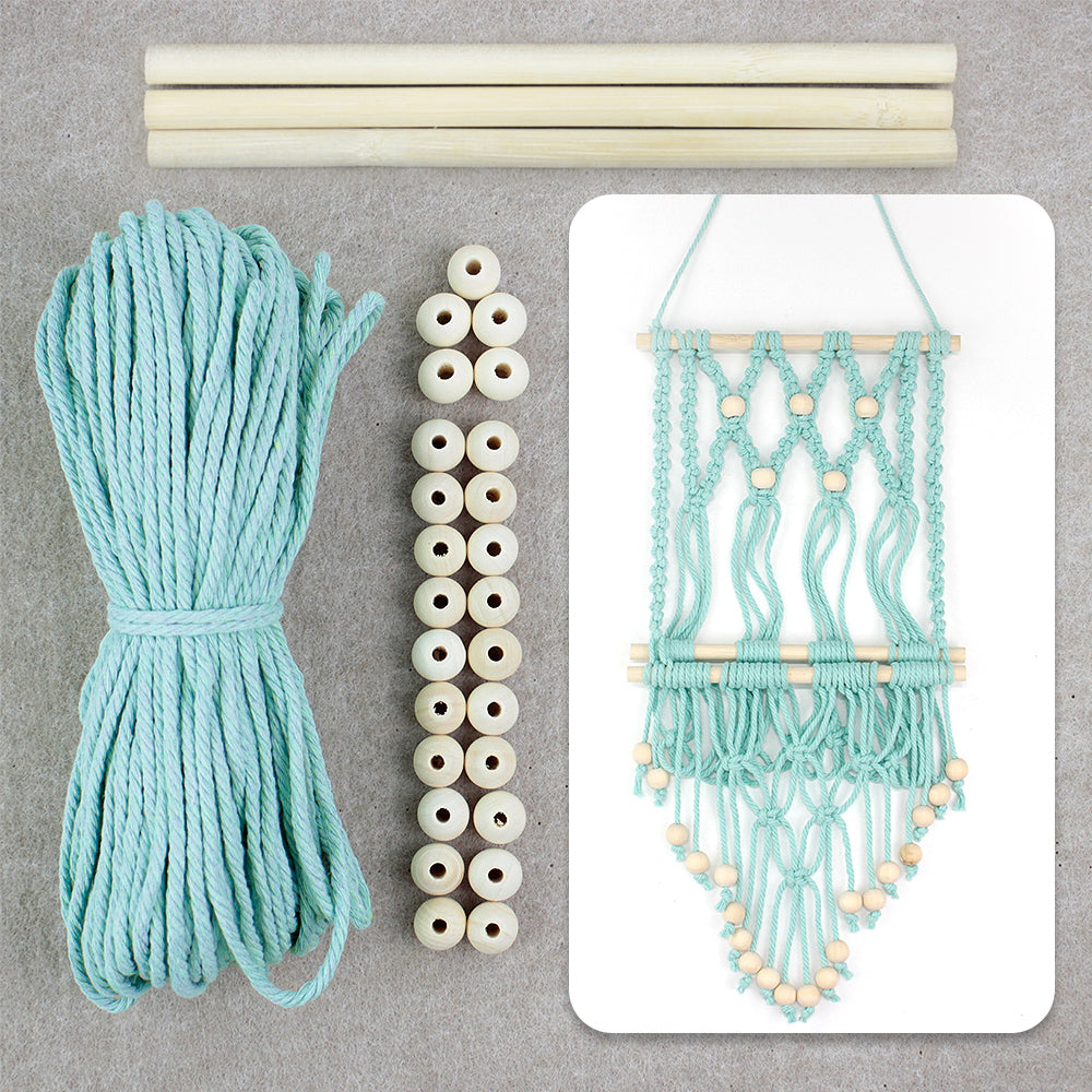 Wooden Bead Wall-Mounted Bookshelf Weaving Kit Macrame Kit | Wall Decor | Home Decor | Wall Bookshelf | Beginner-Friendly| Bohemian Style