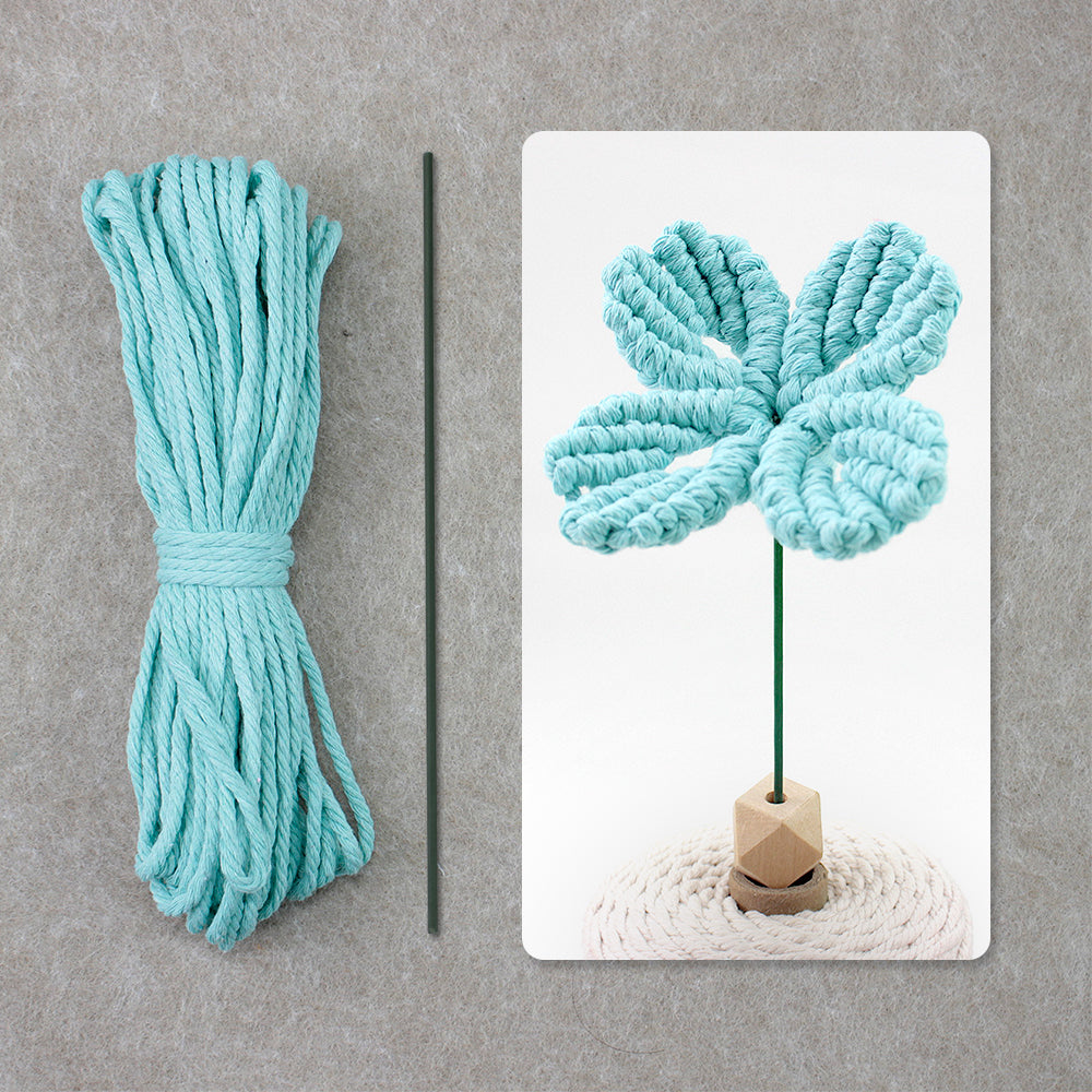 Four-Leaf Clover Macrame DIY Kit - Handmade Weaving Supplies with English Tutorial | Lucky Craft Set