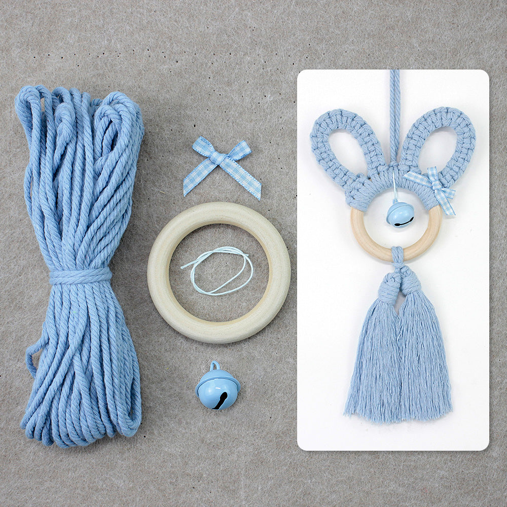 Macrame Kit Rabbit Ear Car Ornament Weaving Kit | Cute Rabbit | Animal Pendant | Beginner Weaving | Car Decoration | Handmade Gift