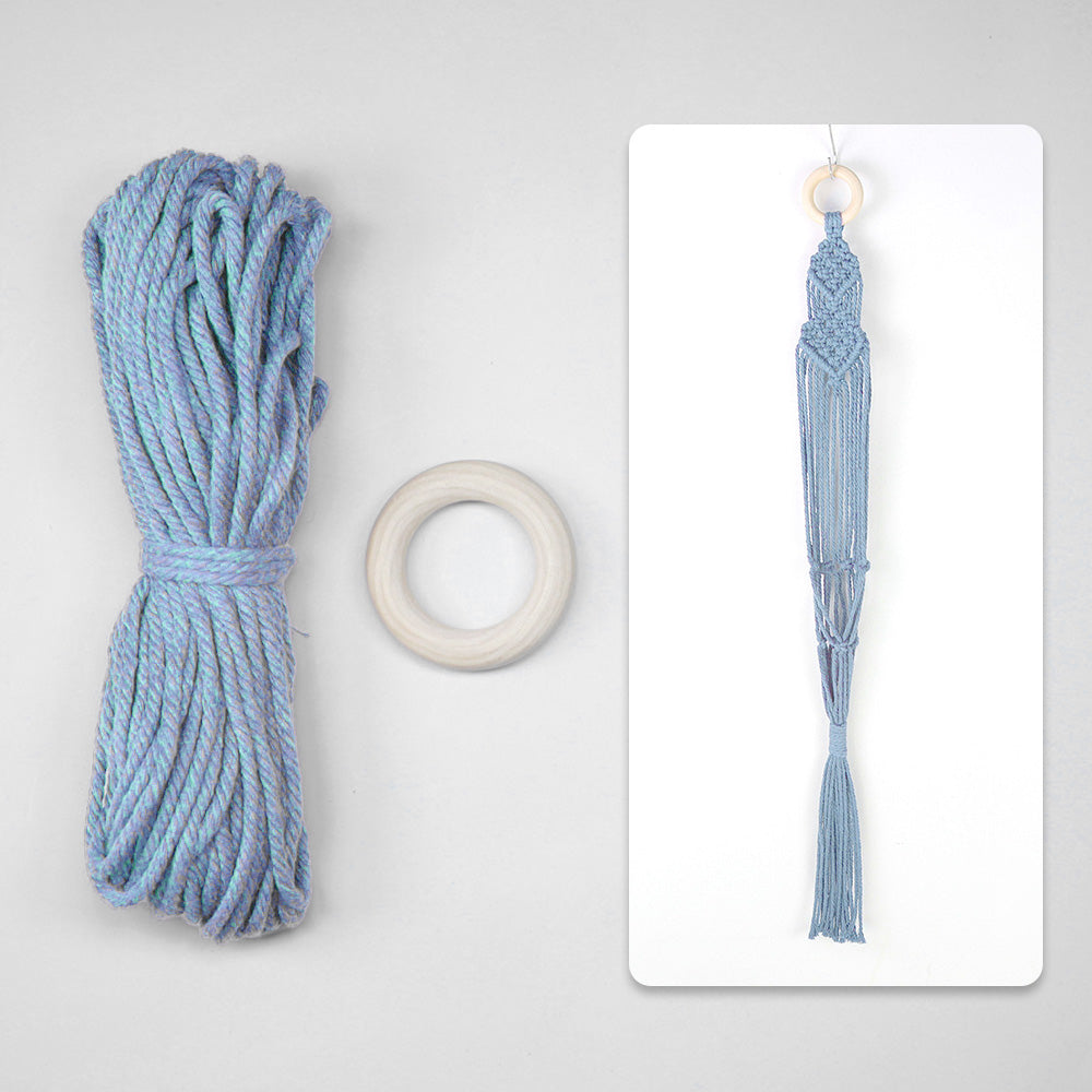 Macrame Kit Long Tassel Small Plant Hanger Weaving Kit | For Small-Medium Pots | Hanging Design | Space-Saving | Beginner-Friendly