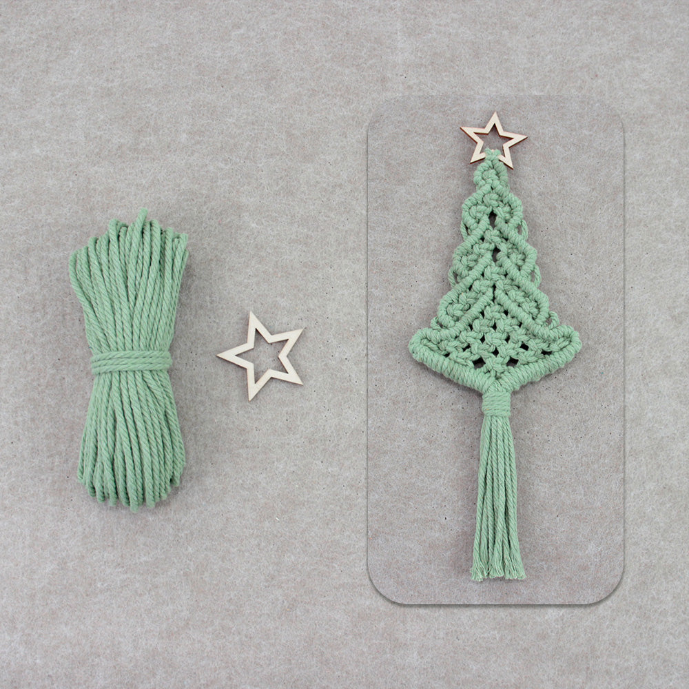 Christmas Tree Weaving Kit Macrame Kit | Tassel Trunk | Car/Home Pendant | Holiday DIY Gift | Beginner-Suitable