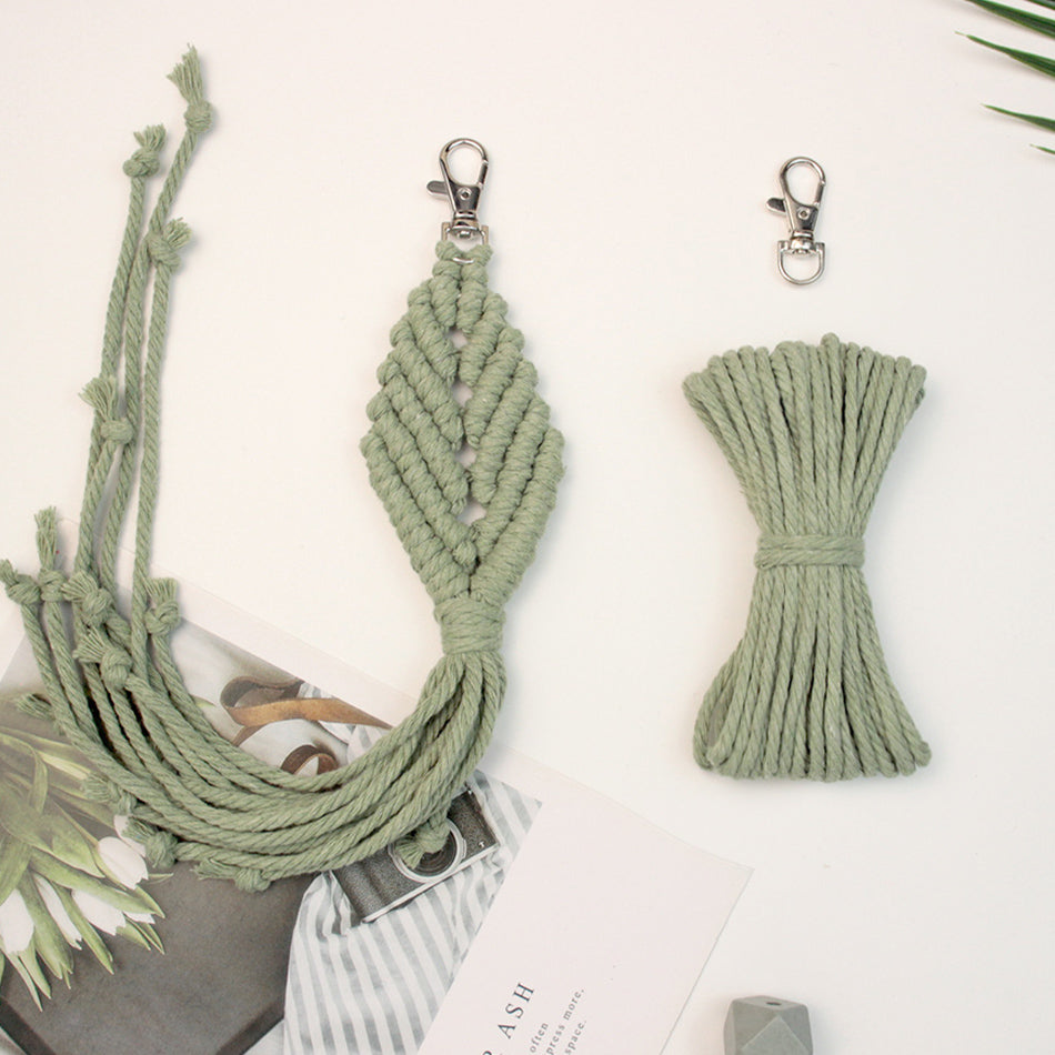 Fringe Leaf Weaving Keychain Craft Kit Macrame Kit |Tutorial | Bottom Fringe, Keychain/Pendant/Bag Charm, Beginner DIY Set
