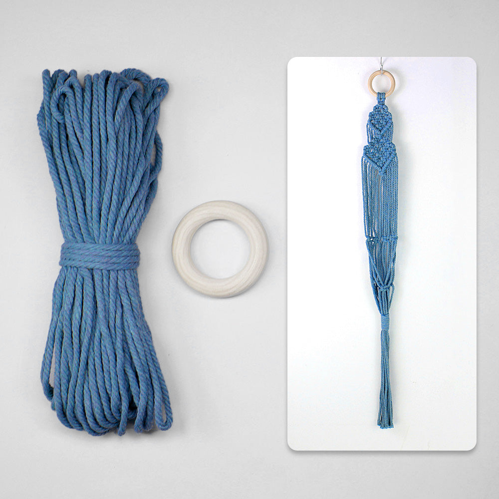 Macrame Kit Long Tassel Small Plant Hanger Weaving Kit | For Small-Medium Pots | Hanging Design | Space-Saving | Beginner-Friendly