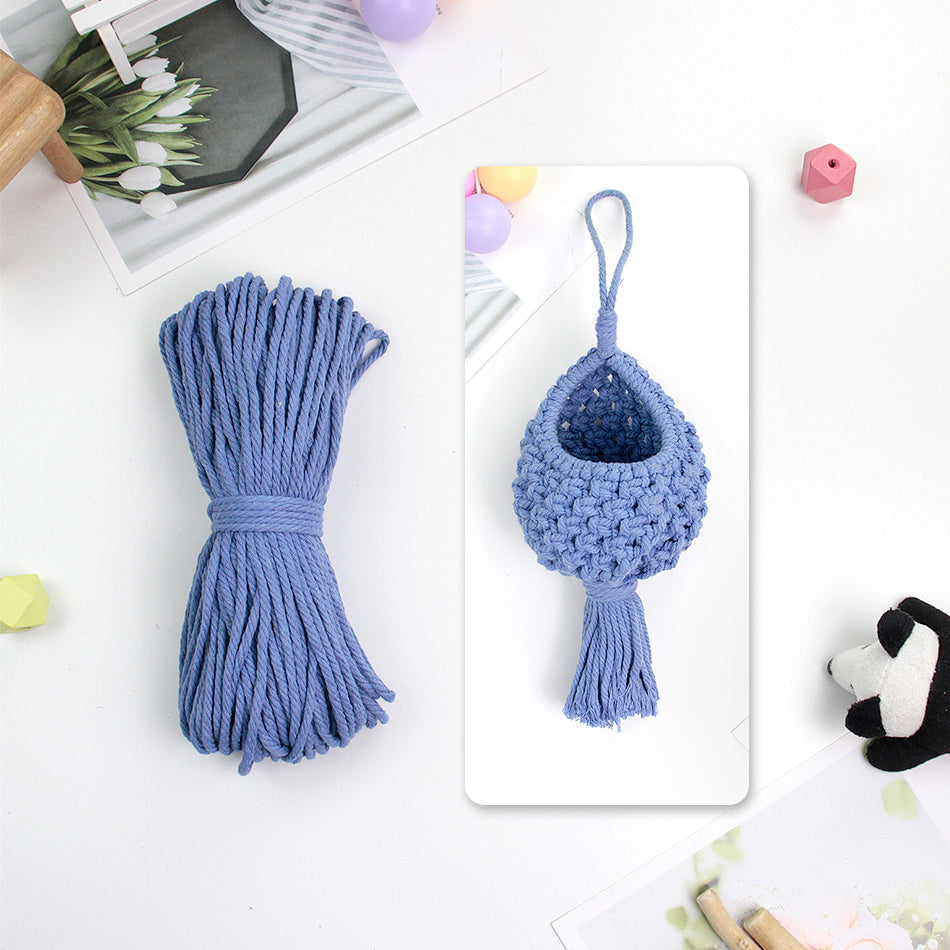 Mini Eggshell-Shaped Macrame Kit for Beginners - DIY Woven Hanging Basket, Home Decor Plant Hammock, Storage Basket,Mini Hanging Storage Basket, Home Plant Corner Decor