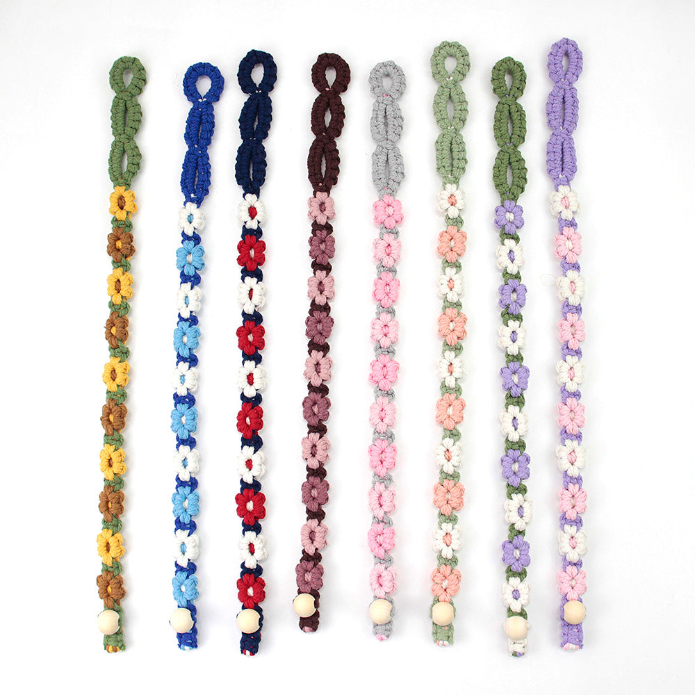Macrame Kit Daisy Curtain Tieback Weaving Kit | Adjustable Strap | Organizing Band | Beginner Weaving | Exquisite Flower