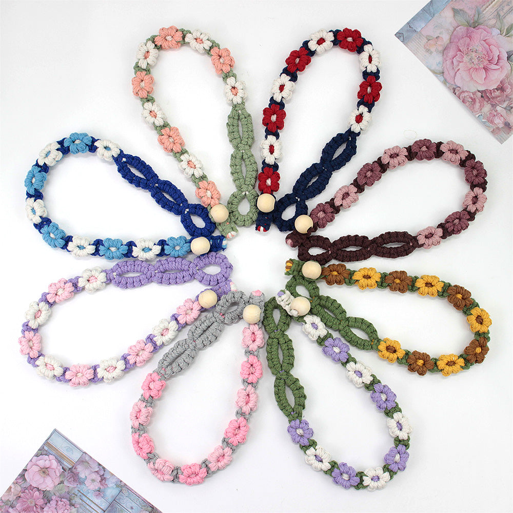 Macrame Kit Daisy Curtain Tieback Weaving Kit | Adjustable Strap | Organizing Band | Beginner Weaving | Exquisite Flower