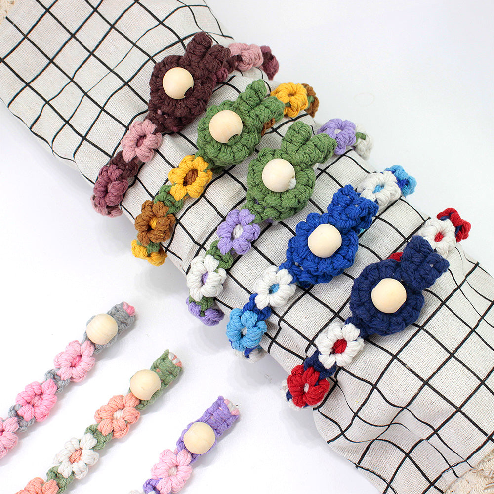 Macrame Kit Daisy Curtain Tieback Weaving Kit | Adjustable Strap | Organizing Band | Beginner Weaving | Exquisite Flower