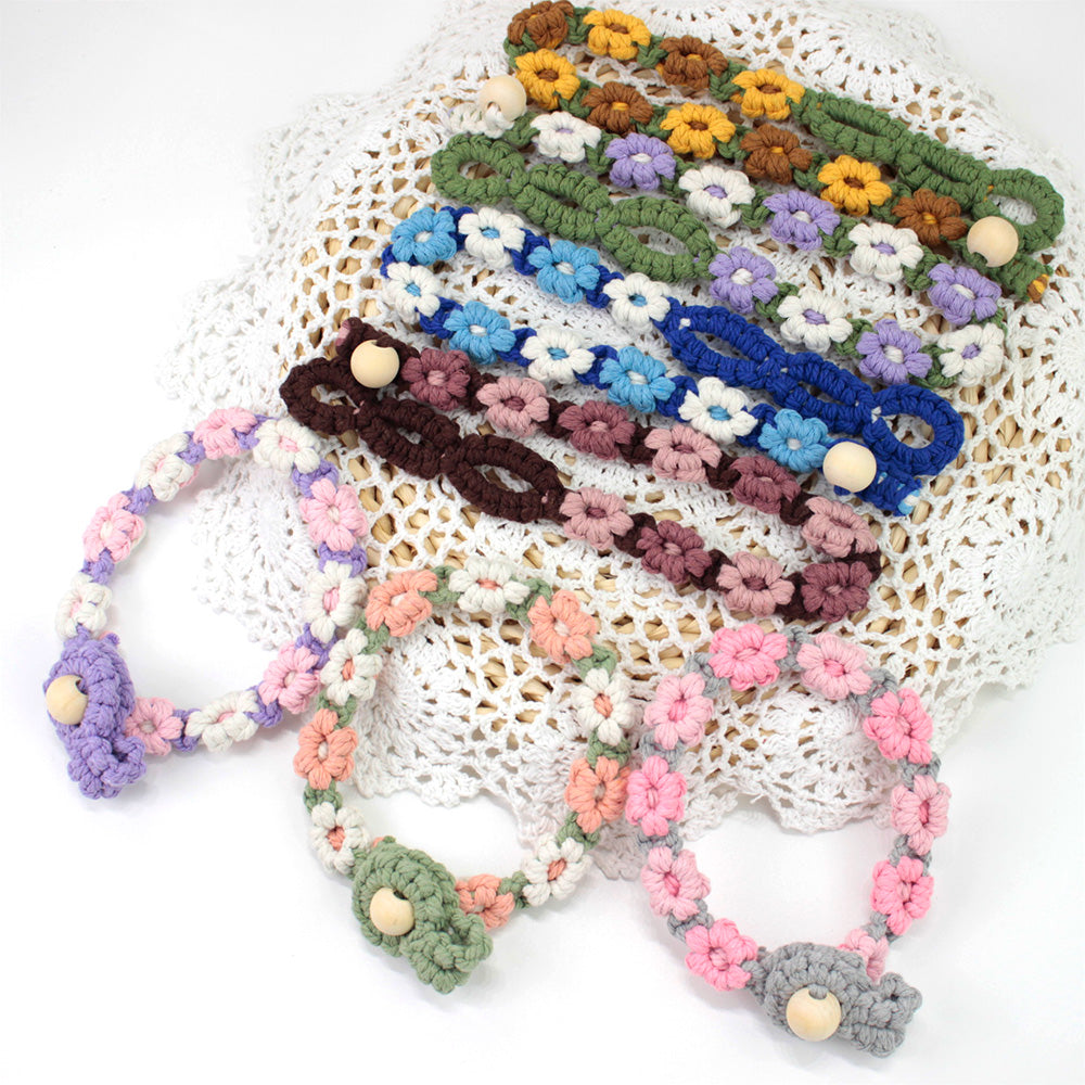 Macrame Kit Daisy Curtain Tieback Weaving Kit | Adjustable Strap | Organizing Band | Beginner Weaving | Exquisite Flower