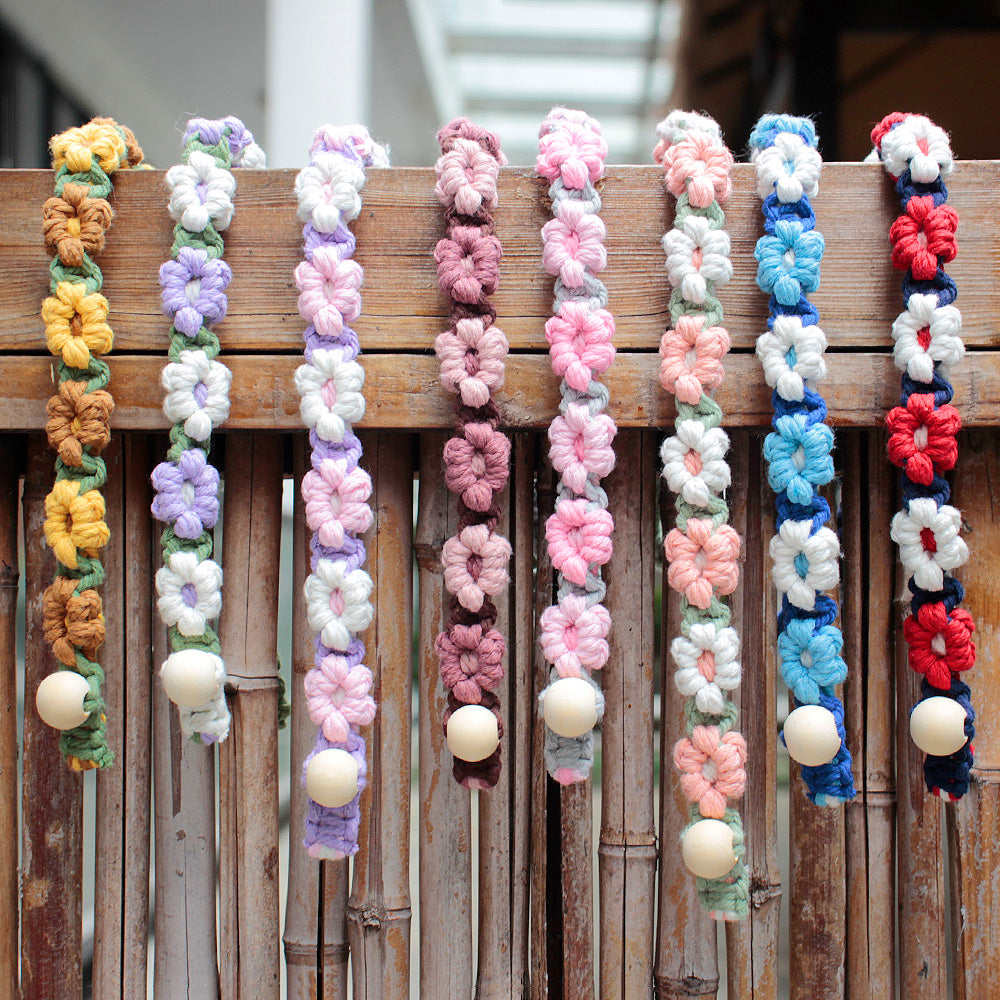 Macrame Kit Daisy Curtain Tieback Weaving Kit | Adjustable Strap | Organizing Band | Beginner Weaving | Exquisite Flower
