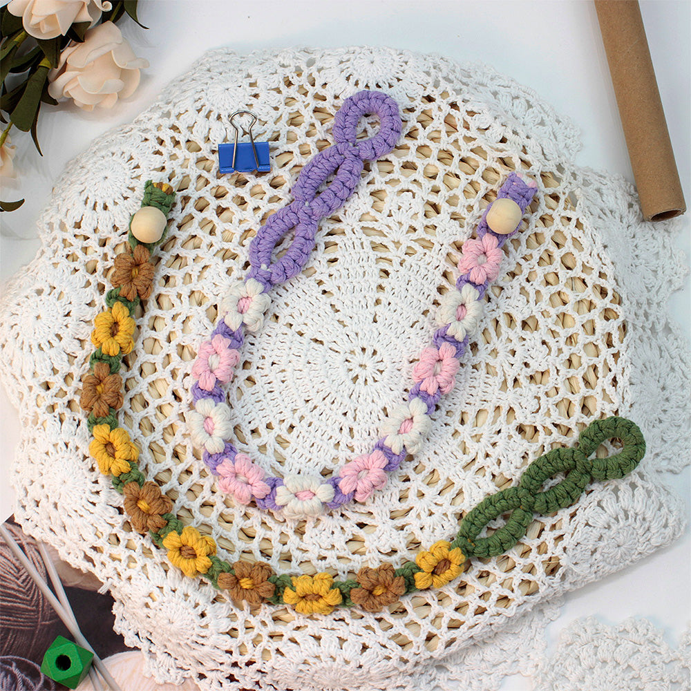 Macrame Kit Daisy Curtain Tieback Weaving Kit | Adjustable Strap | Organizing Band | Beginner Weaving | Exquisite Flower