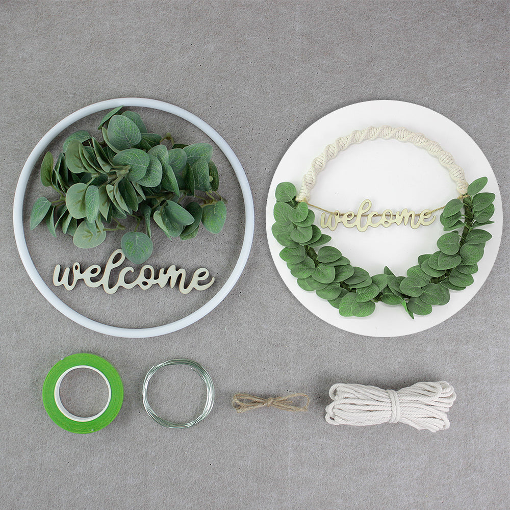 Macrame Kit Leaf Wreath Weaving Kit | 4-Color Option | Natural Wreath | Wall Decor | Beginner Weaving | Handmade Gift