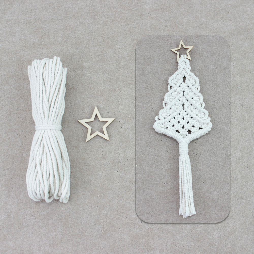 Christmas Tree Weaving Kit Macrame Kit | Tassel Trunk | Car/Home Pendant | Holiday DIY Gift | Beginner-Suitable