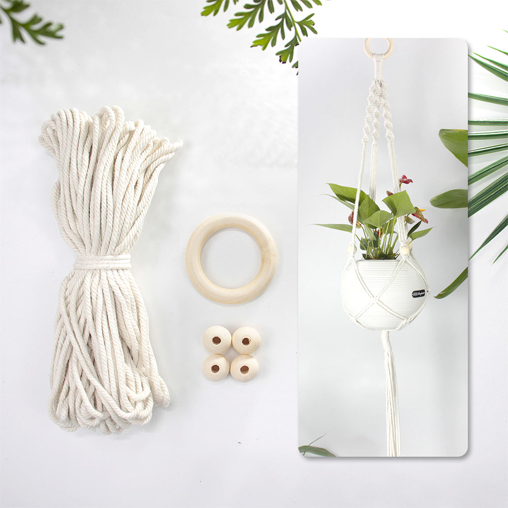 Long Tassel Plant Hanger Weaving Kit Macrame Kit | Plant Net Pocket | Hanging Storage | Handmade Gift | Beginner-Suitable