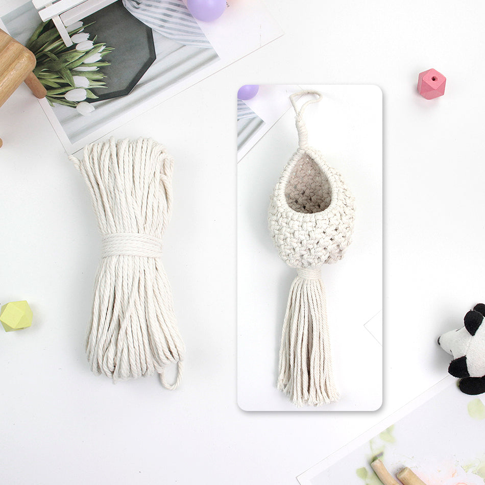 Mini Eggshell-Shaped Macrame Kit for Beginners - DIY Woven Hanging Basket, Home Decor Plant Hammock, Storage Basket,Mini Hanging Storage Basket, Home Plant Corner Decor