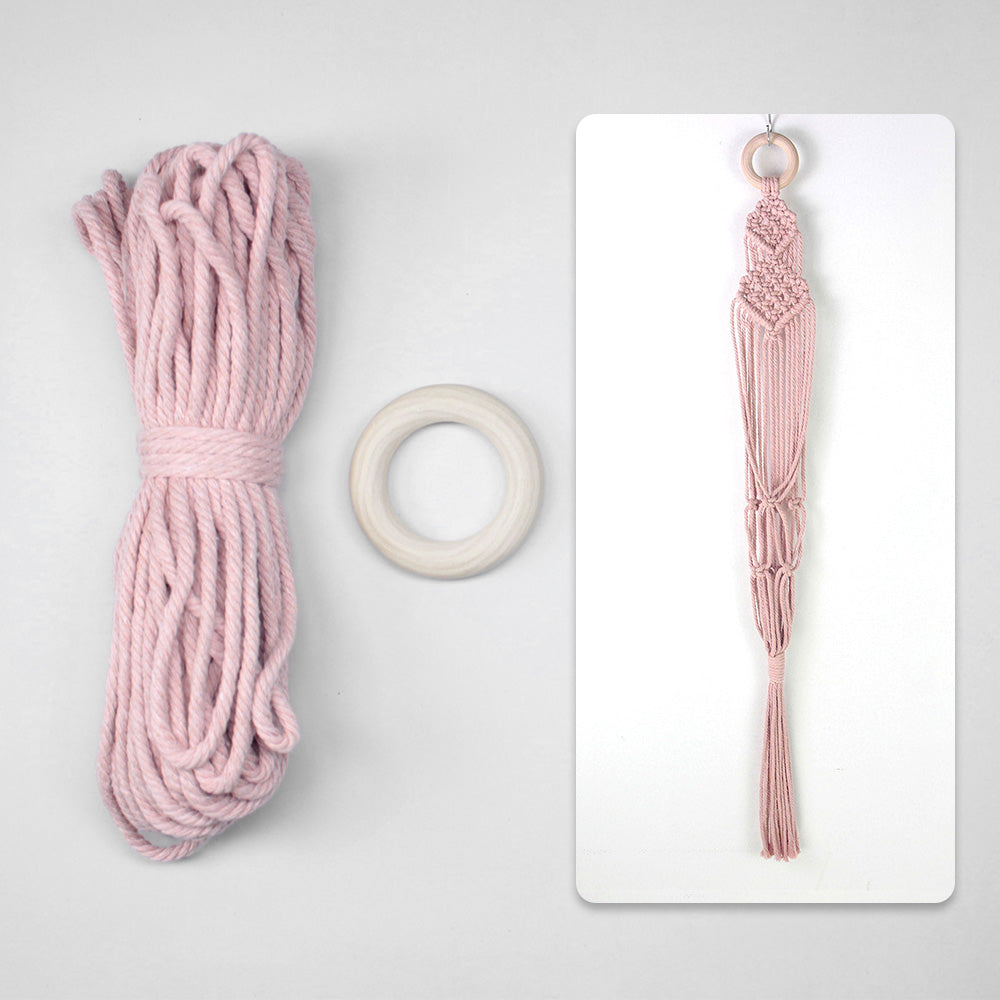 Macrame Kit Long Tassel Small Plant Hanger Weaving Kit | For Small-Medium Pots | Hanging Design | Space-Saving | Beginner-Friendly