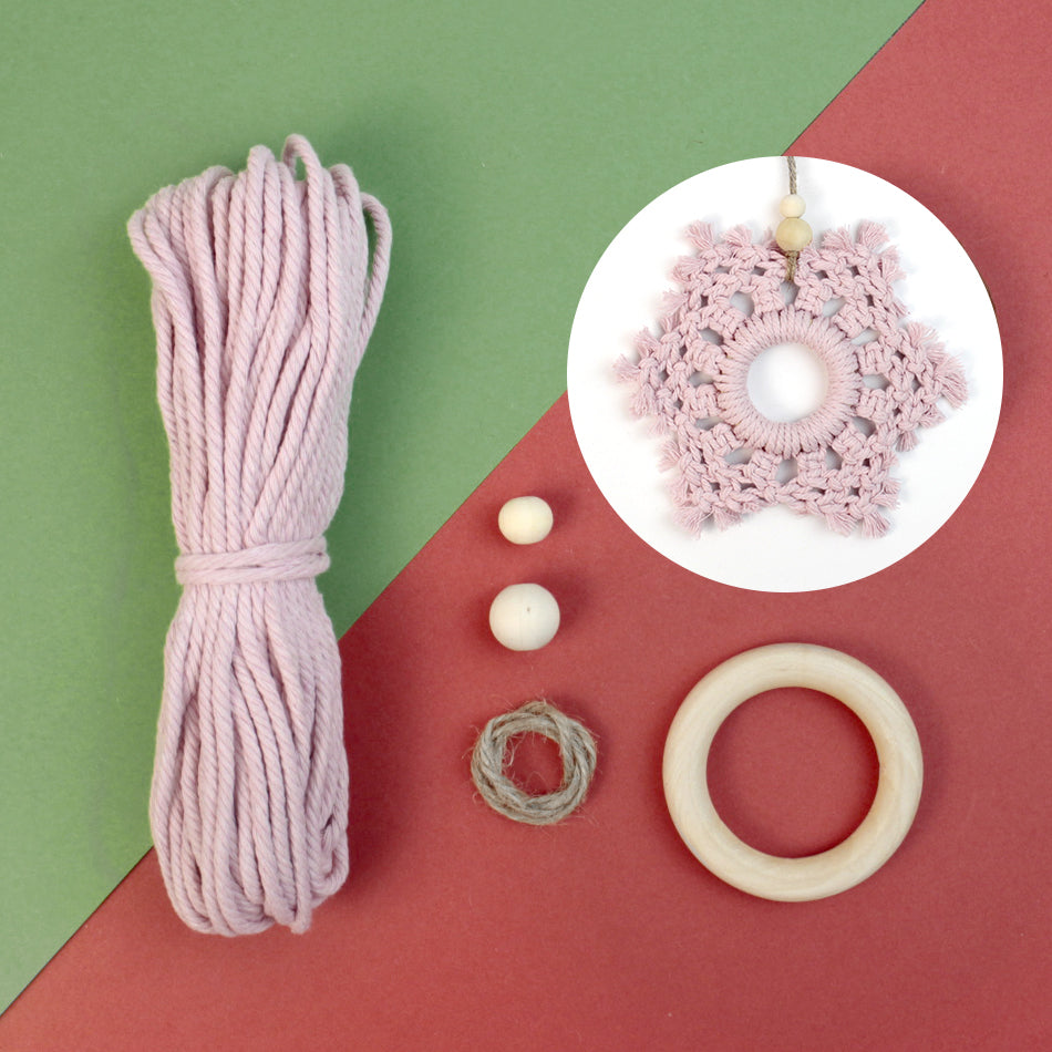 Christmas Snowflake Weaving Kit Macrame Kit | Car/Bag Pendant | Holiday DIY Gift | Beginner-Suitable| Exquisite Snowflake Pattern | Multi-Scene Pendant