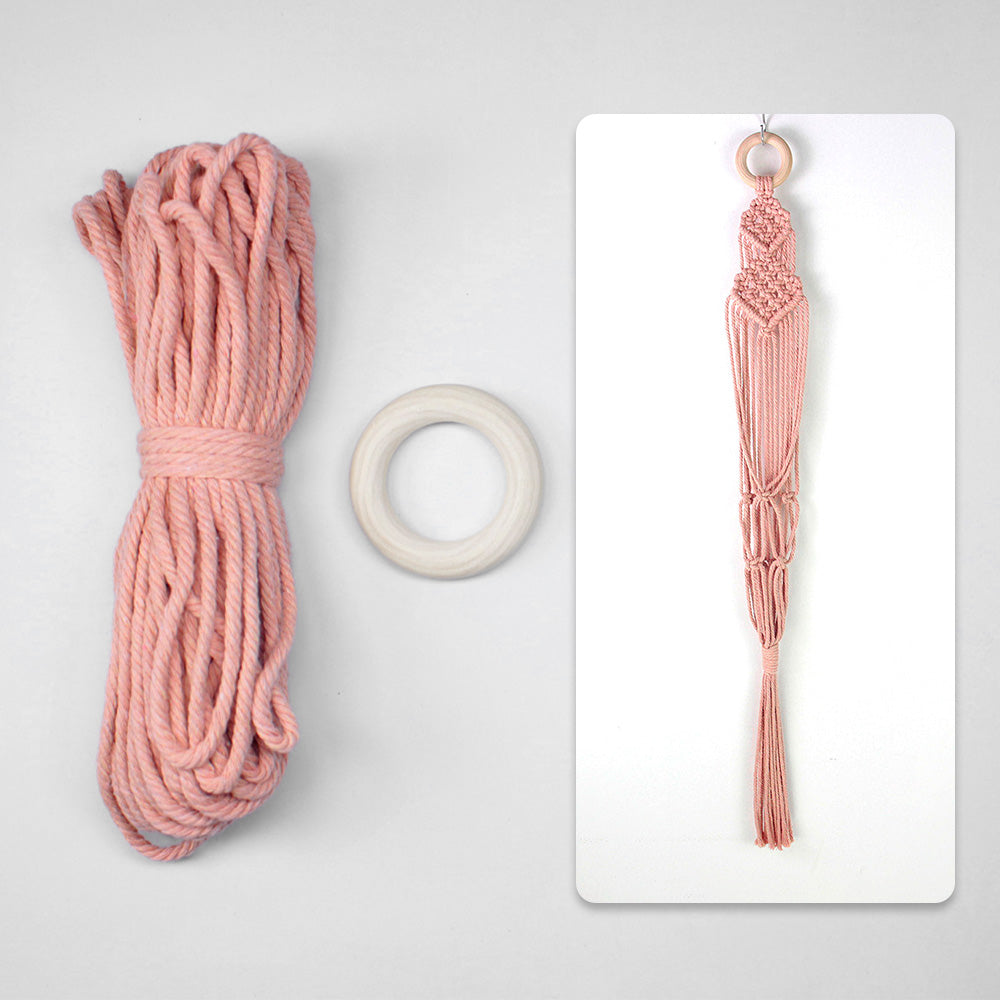 Macrame Kit Long Tassel Small Plant Hanger Weaving Kit | For Small-Medium Pots | Hanging Design | Space-Saving | Beginner-Friendly