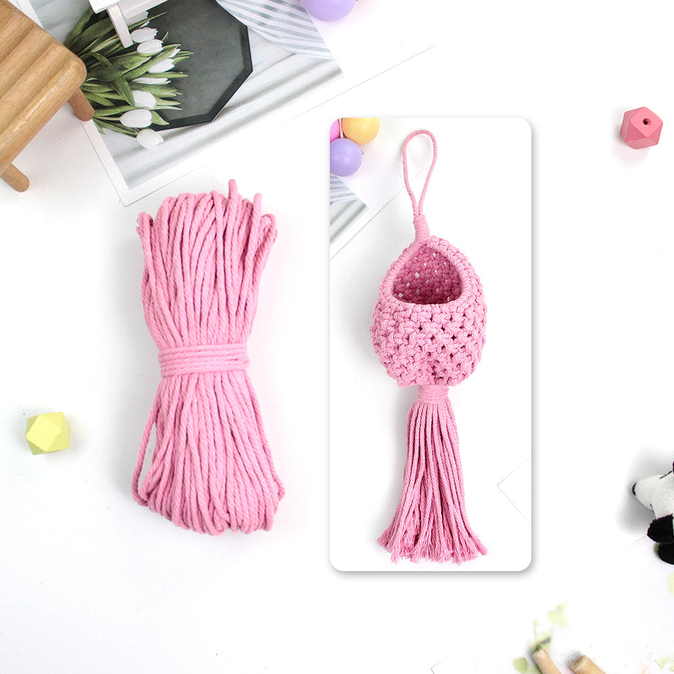 Mini Eggshell-Shaped Macrame Kit for Beginners - DIY Woven Hanging Basket, Home Decor Plant Hammock, Storage Basket,Mini Hanging Storage Basket, Home Plant Corner Decor