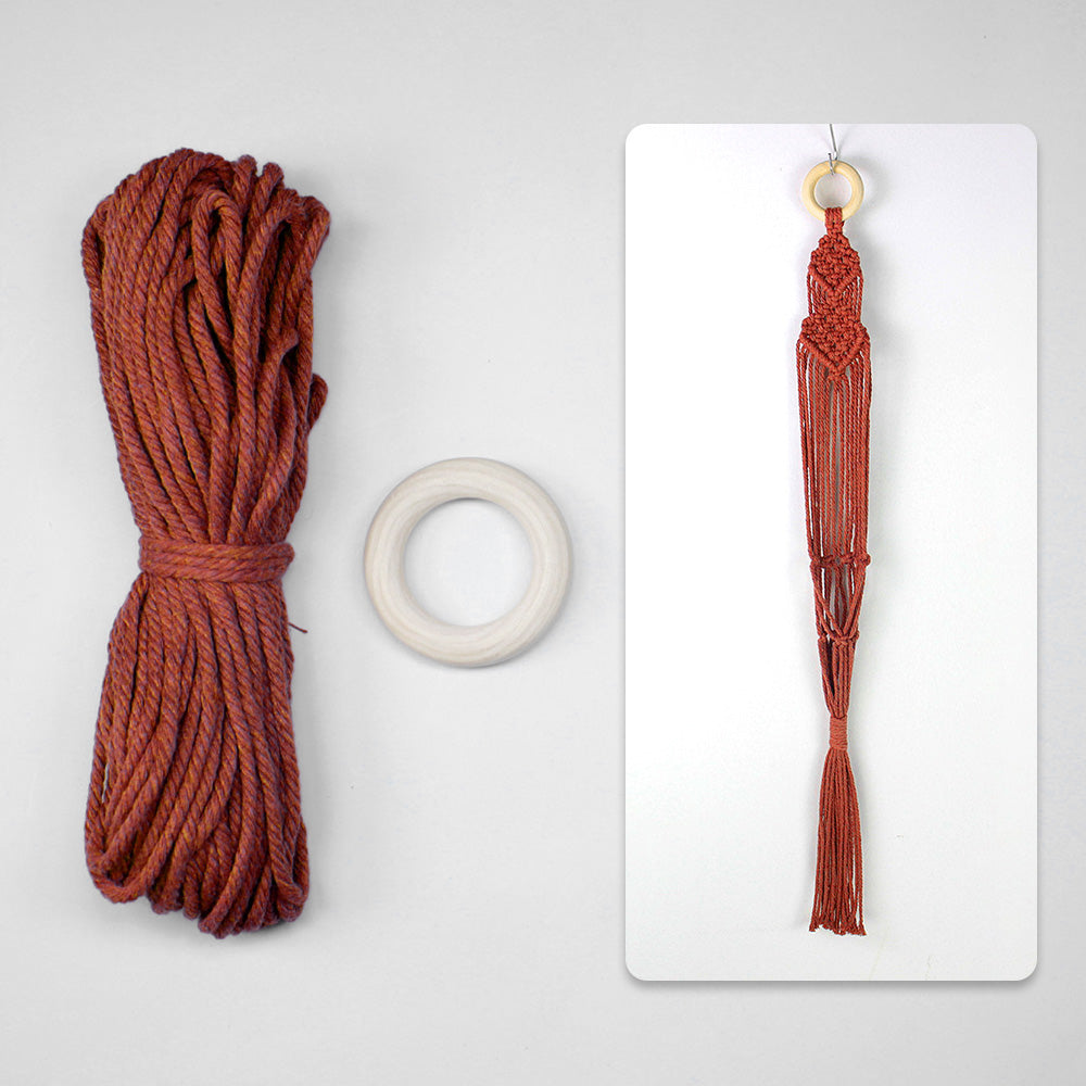 Macrame Kit Long Tassel Small Plant Hanger Weaving Kit | For Small-Medium Pots | Hanging Design | Space-Saving | Beginner-Friendly