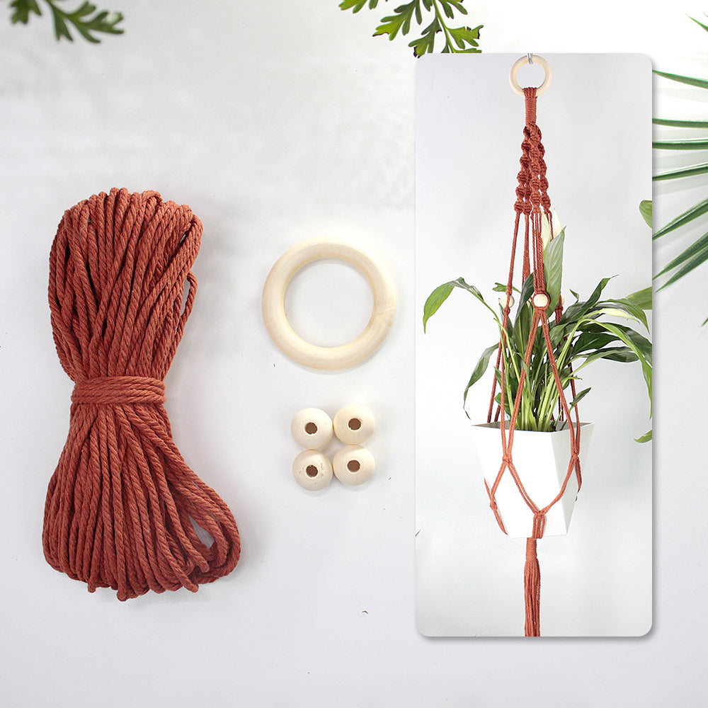 Long Tassel Plant Hanger Weaving Kit Macrame Kit | Plant Net Pocket | Hanging Storage | Handmade Gift | Beginner-Suitable