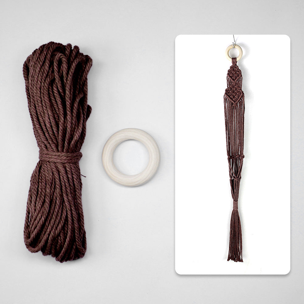 Macrame Kit Long Tassel Small Plant Hanger Weaving Kit | For Small-Medium Pots | Hanging Design | Space-Saving | Beginner-Friendly