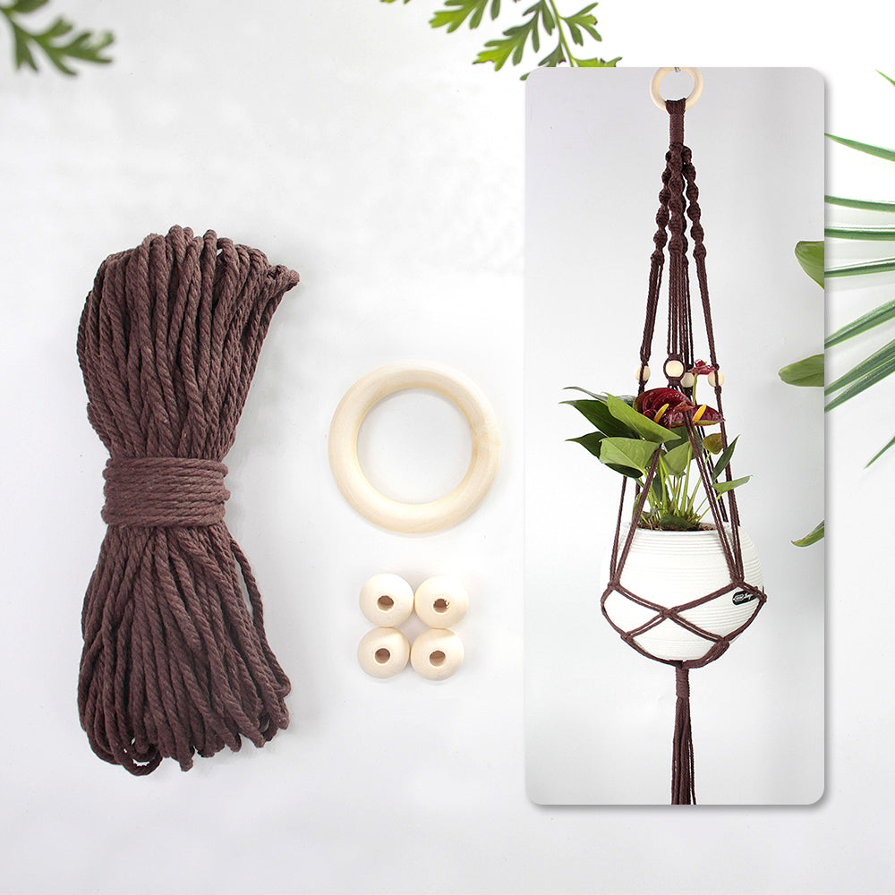 Long Tassel Plant Hanger Weaving Kit Macrame Kit | Plant Net Pocket | Hanging Storage | Handmade Gift | Beginner-Suitable