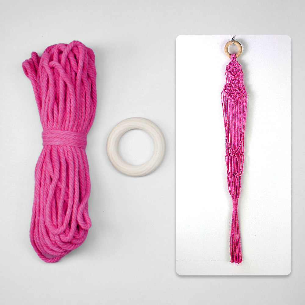 Macrame Kit Long Tassel Small Plant Hanger Weaving Kit | For Small-Medium Pots | Hanging Design | Space-Saving | Beginner-Friendly