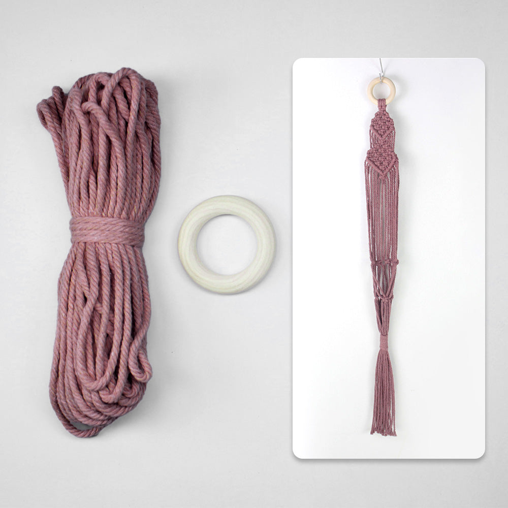 Macrame Kit Long Tassel Small Plant Hanger Weaving Kit | For Small-Medium Pots | Hanging Design | Space-Saving | Beginner-Friendly
