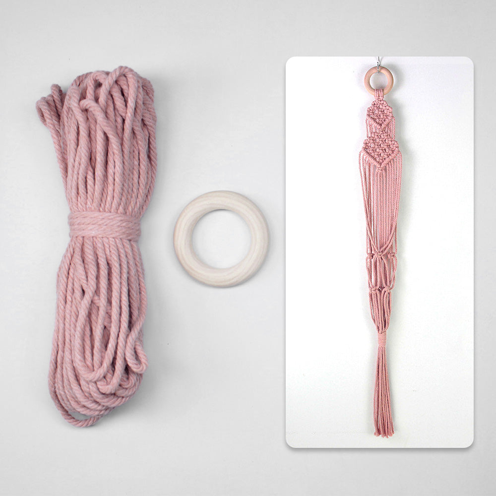 Macrame Kit Long Tassel Small Plant Hanger Weaving Kit | For Small-Medium Pots | Hanging Design | Space-Saving | Beginner-Friendly