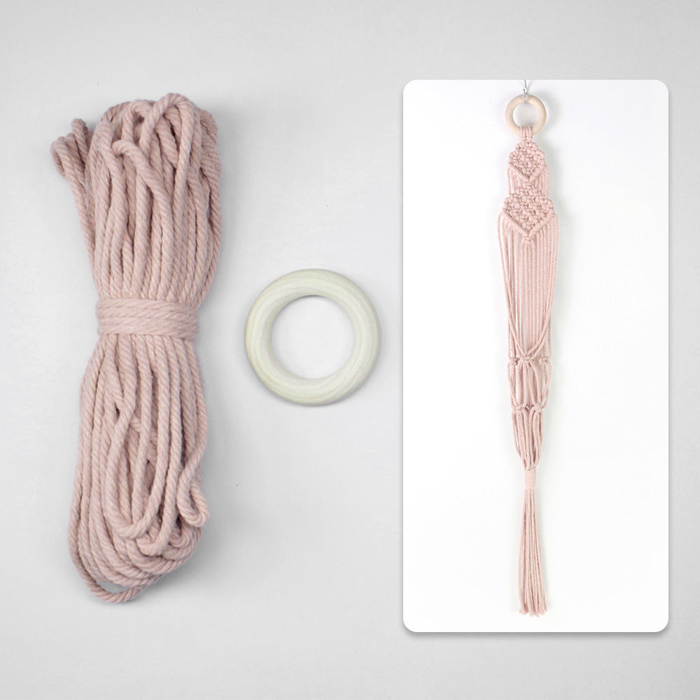 Macrame Kit Long Tassel Small Plant Hanger Weaving Kit | For Small-Medium Pots | Hanging Design | Space-Saving | Beginner-Friendly
