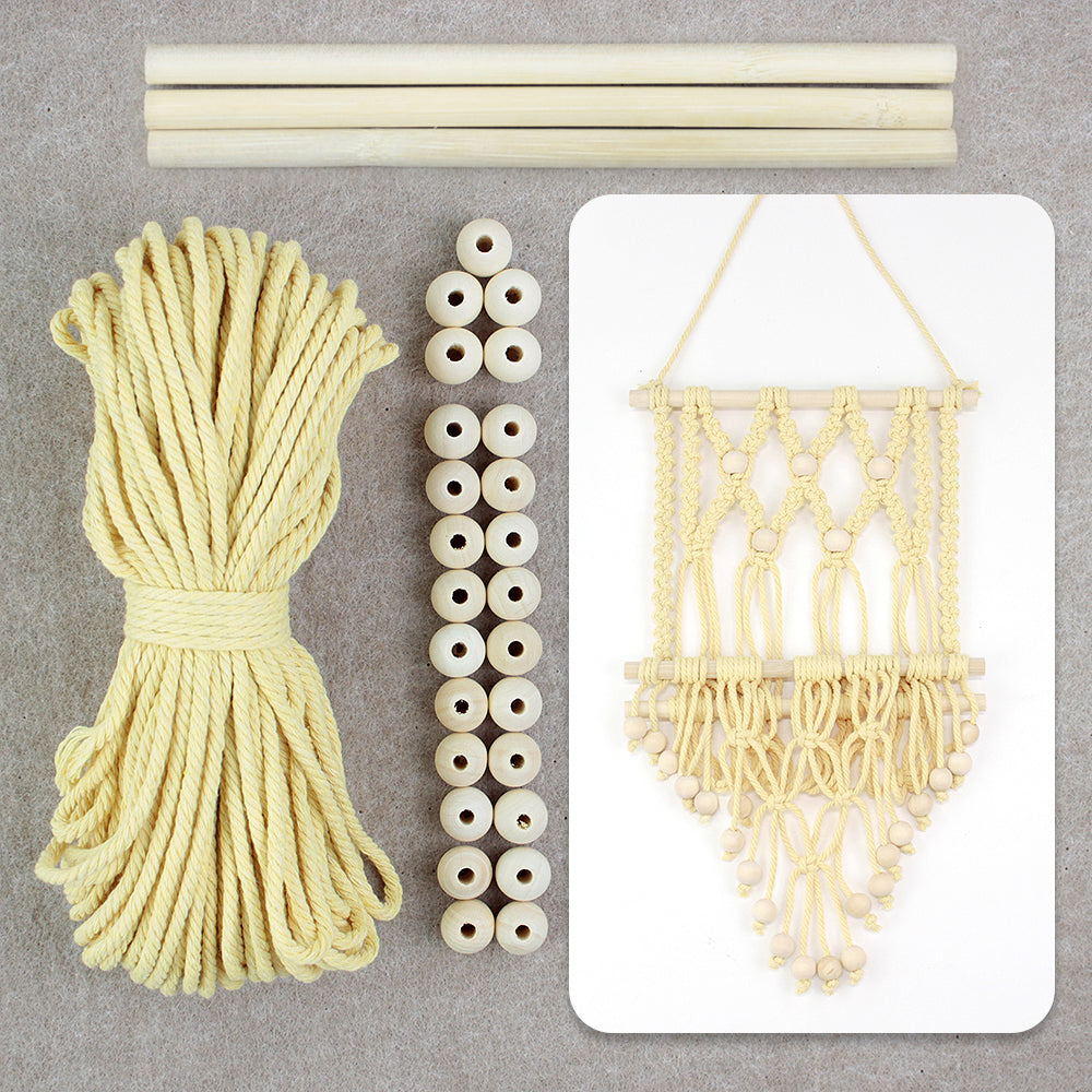 Wooden Bead Wall-Mounted Bookshelf Weaving Kit Macrame Kit | Wall Decor | Home Decor | Wall Bookshelf | Beginner-Friendly| Bohemian Style