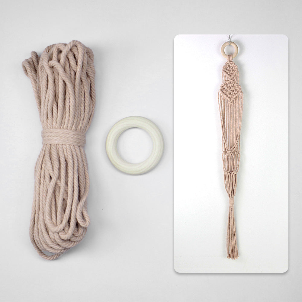 Macrame Kit Long Tassel Small Plant Hanger Weaving Kit | For Small-Medium Pots | Hanging Design | Space-Saving | Beginner-Friendly