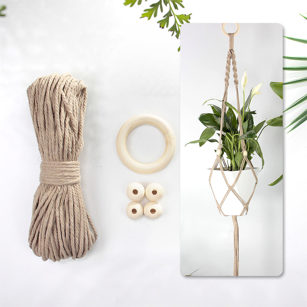 Long Tassel Plant Hanger Weaving Kit Macrame Kit | Plant Net Pocket | Hanging Storage | Handmade Gift | Beginner-Suitable