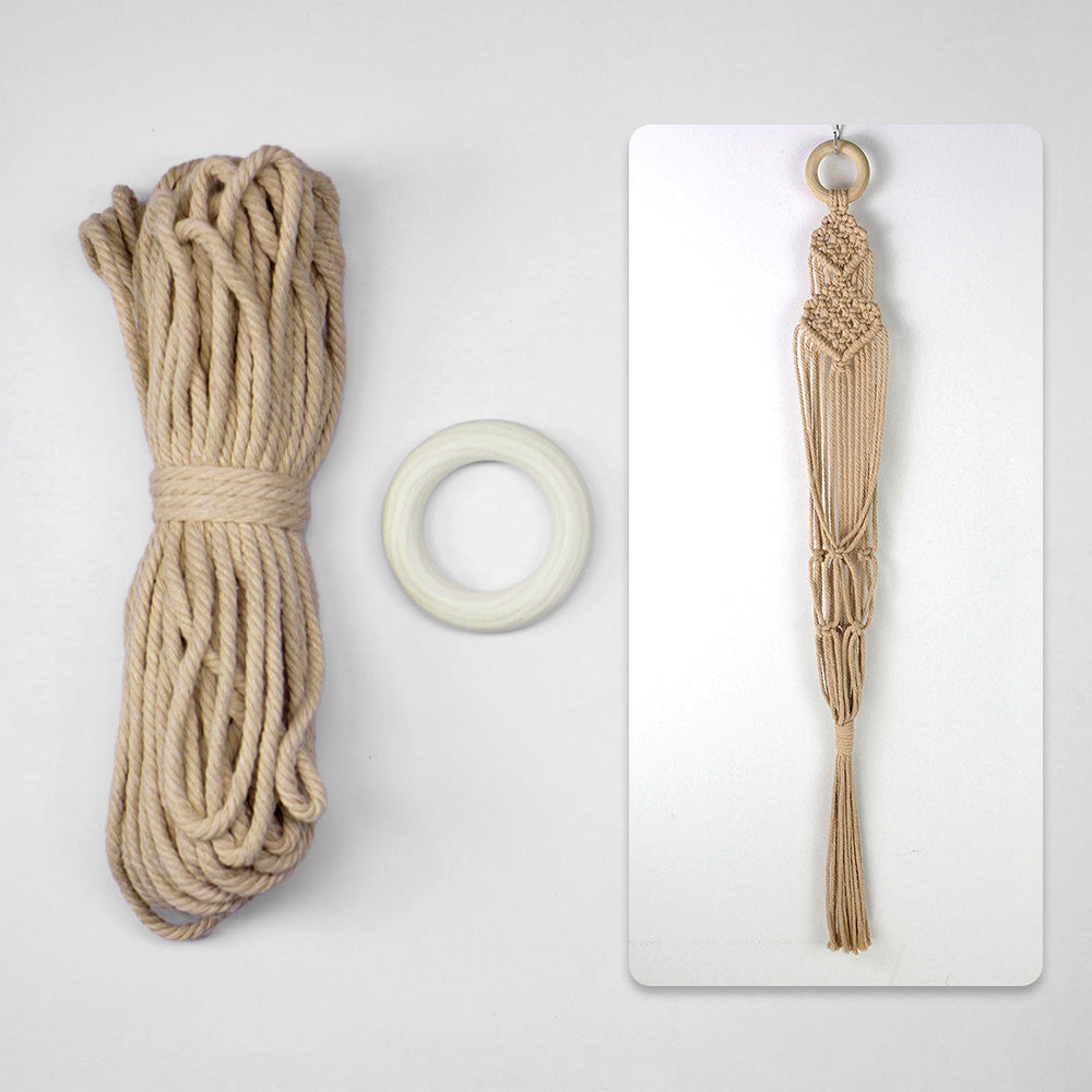 Macrame Kit Long Tassel Small Plant Hanger Weaving Kit | For Small-Medium Pots | Hanging Design | Space-Saving | Beginner-Friendly