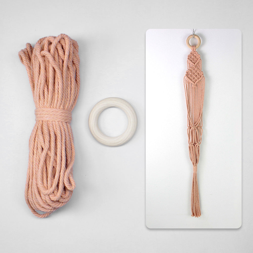 Macrame Kit Long Tassel Small Plant Hanger Weaving Kit | For Small-Medium Pots | Hanging Design | Space-Saving | Beginner-Friendly