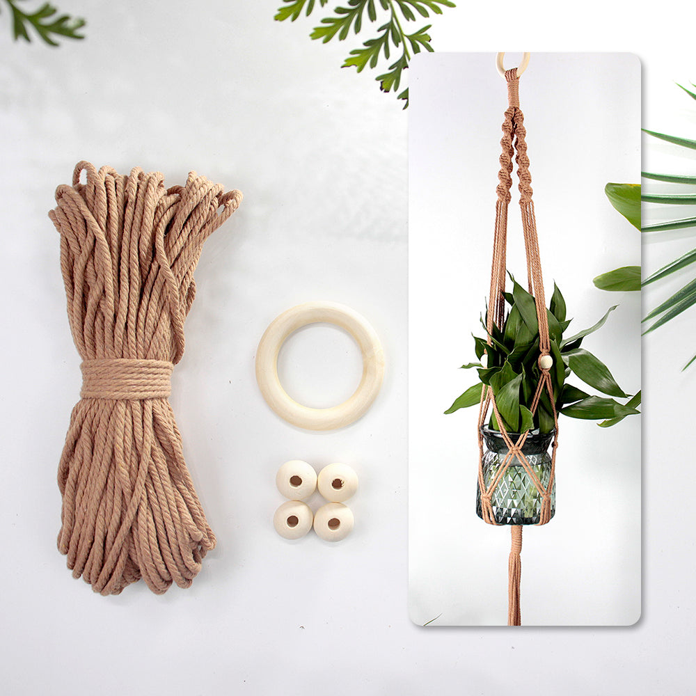 Long Tassel Plant Hanger Weaving Kit Macrame Kit | Plant Net Pocket | Hanging Storage | Handmade Gift | Beginner-Suitable