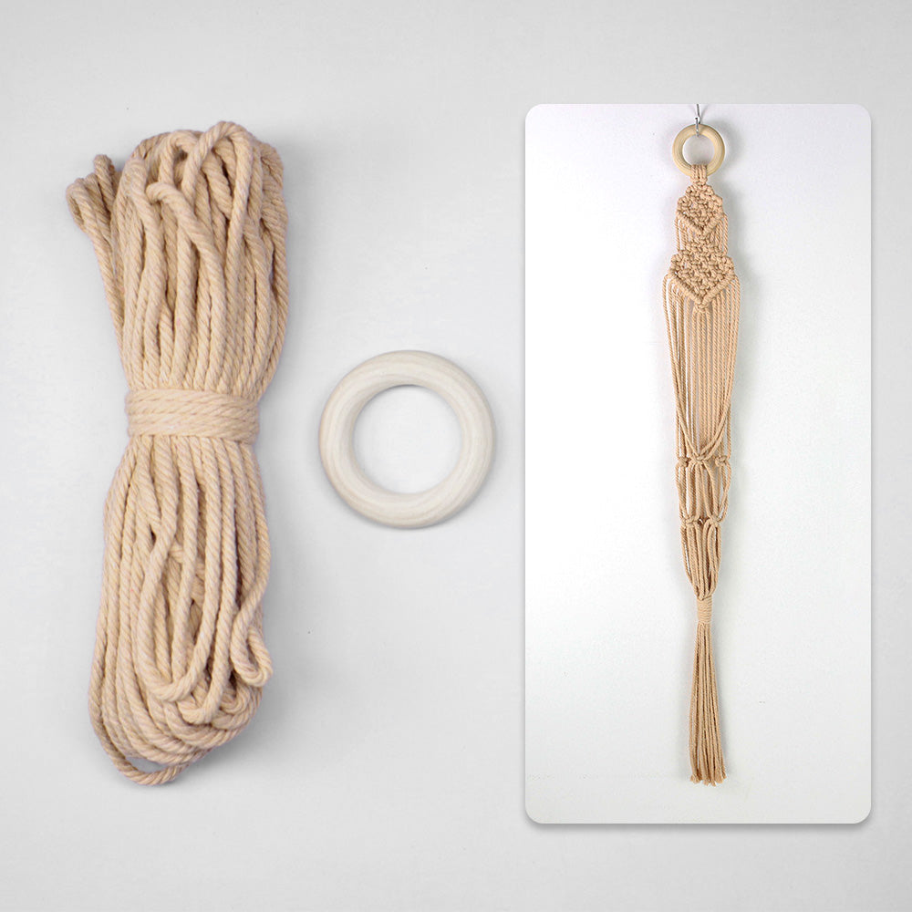 Macrame Kit Long Tassel Small Plant Hanger Weaving Kit | For Small-Medium Pots | Hanging Design | Space-Saving | Beginner-Friendly