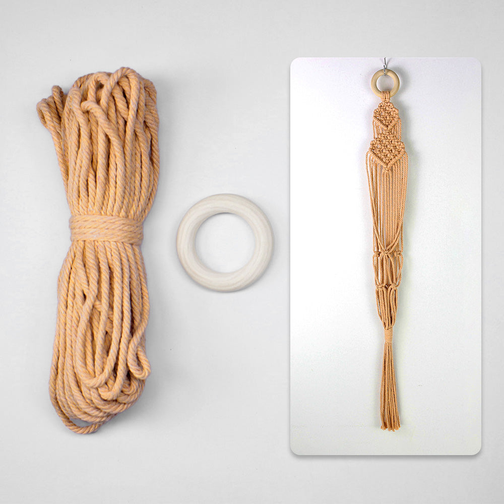 Macrame Kit Long Tassel Small Plant Hanger Weaving Kit | For Small-Medium Pots | Hanging Design | Space-Saving | Beginner-Friendly