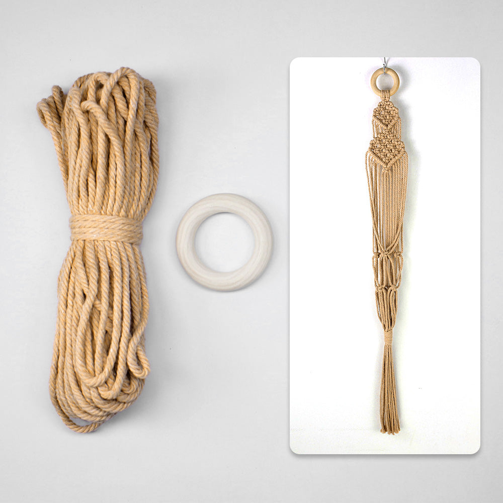 Macrame Kit Long Tassel Small Plant Hanger Weaving Kit | For Small-Medium Pots | Hanging Design | Space-Saving | Beginner-Friendly