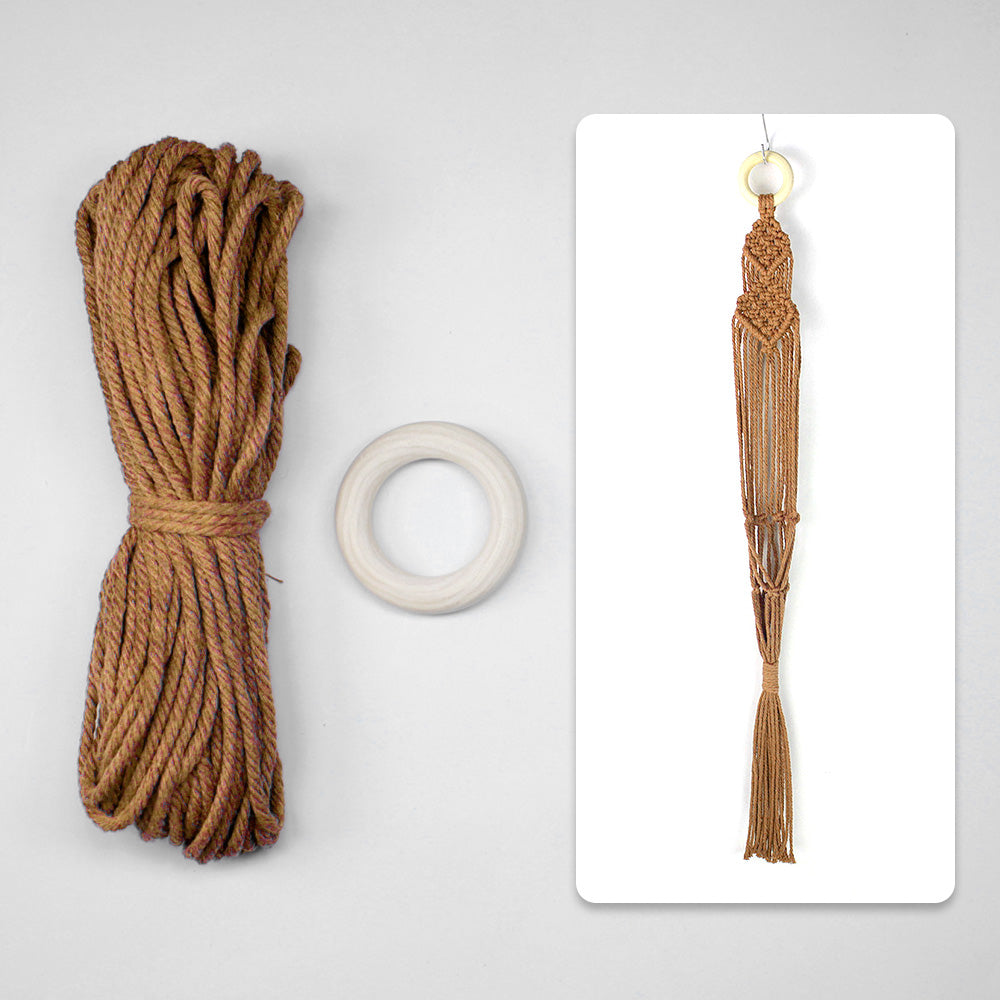 Macrame Kit Long Tassel Small Plant Hanger Weaving Kit | For Small-Medium Pots | Hanging Design | Space-Saving | Beginner-Friendly