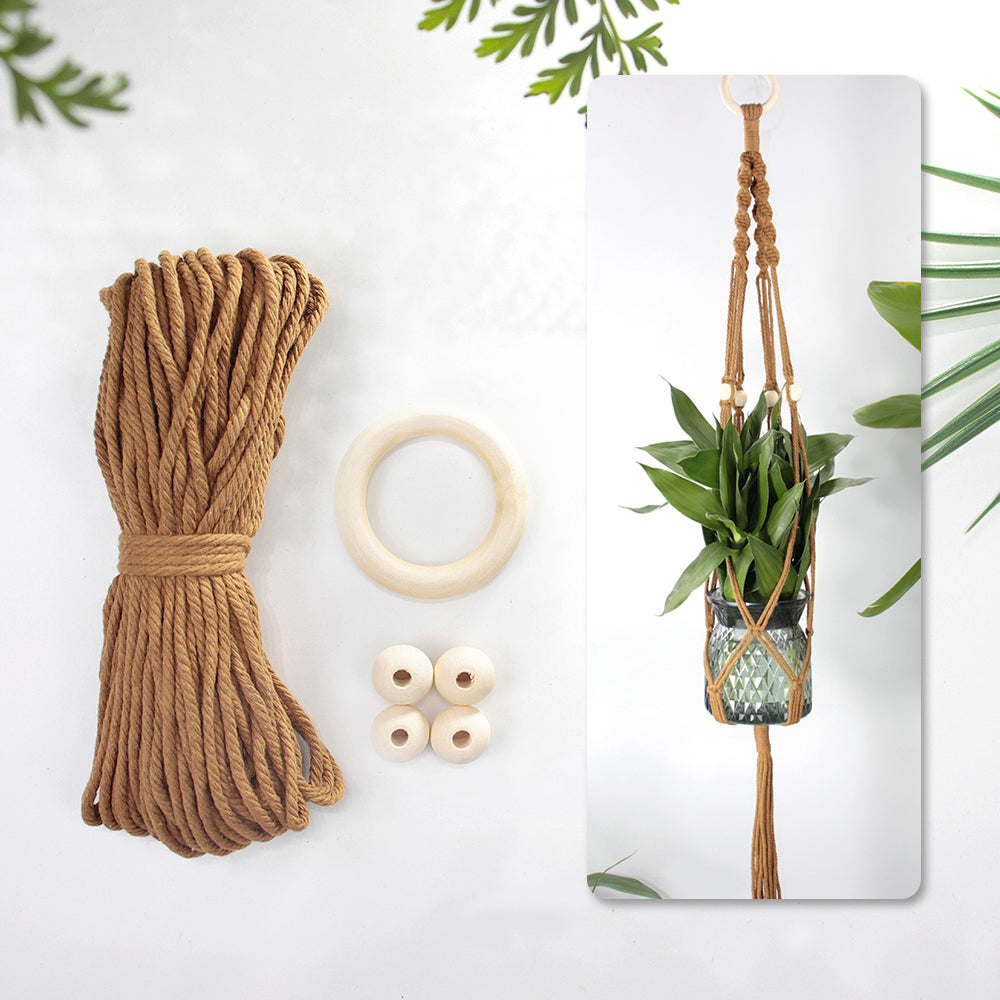 Long Tassel Plant Hanger Weaving Kit Macrame Kit | Plant Net Pocket | Hanging Storage | Handmade Gift | Beginner-Suitable