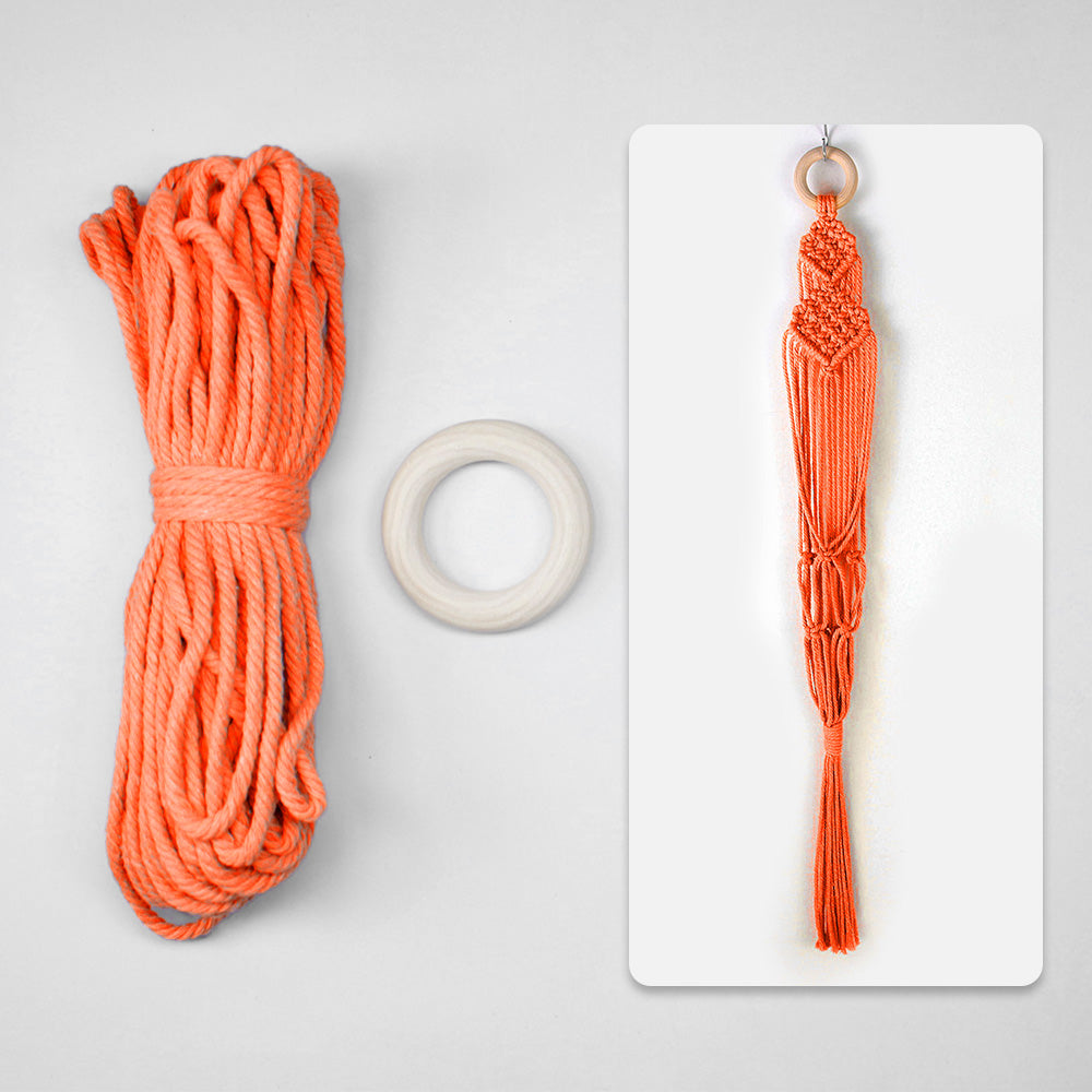 Macrame Kit Long Tassel Small Plant Hanger Weaving Kit | For Small-Medium Pots | Hanging Design | Space-Saving | Beginner-Friendly