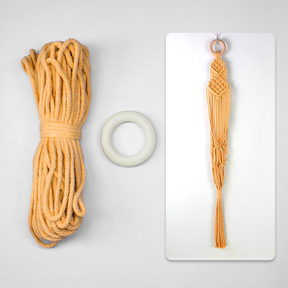 Macrame Kit Long Tassel Small Plant Hanger Weaving Kit | For Small-Medium Pots | Hanging Design | Space-Saving | Beginner-Friendly