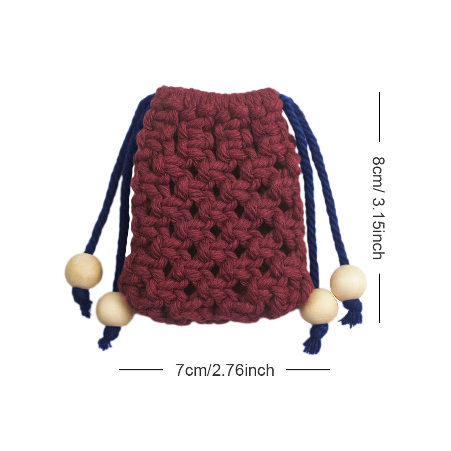 Macrame Kit Drawstring Earphone Bag Weaving Kit | Bohemian Style | Hangable on Big Bags | Beginner-Friendly