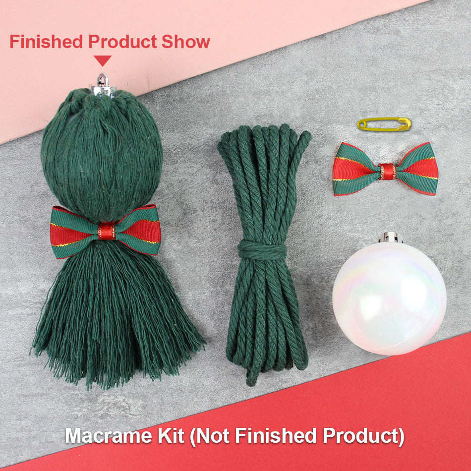 Christmas Tassel Decor Ball Weaving Kit Macrame Kit | Car/Home Use | Holiday DIY Gift | Beginner-Suitable| Multi-Scene Decor