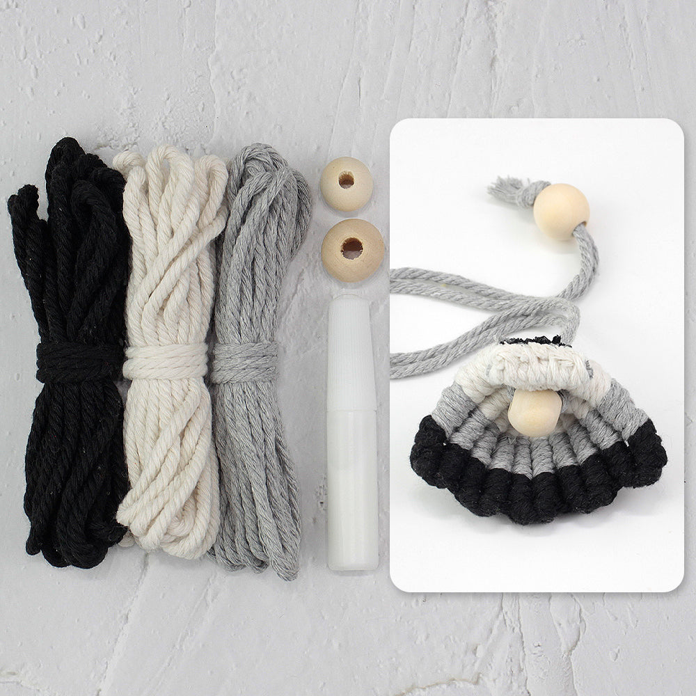 Macrame Kit Shell Bookmark Weaving Kit | 3D Gradient | Bag Charm/Curtain Tie | Beginner Weaving | Home Decor